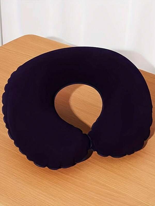 1 C-Shaped Inflatable Neck Pillow For Travel, Car, Airplane, Hand Wash, Portable, Lightweight, Polyester Material, Multiple Colors Available, Resting Supplies For Travel And Business Trips, Space Saving, Summer Travel Bag Accessories, Back To School Gifts, Back To School Travel Supplies Travel Essentials Travel Accessories Vacation Holiday Travel Pillow Neck Bag For School School Accessories School Stuff