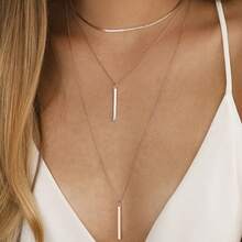 1pc Fashion Simple Snake Bone One-Shoulder Pendants Multi-Layer Necklace, Vacation Party Date Daily Versatile Gift - Silver - View 7