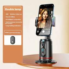 5-in-1 Mit Dual-Licht Selfie-Stick Gimbal mit 360°-Rotation Stabilisator für Smartphone mit Bluetooth-Fernbedienung, intelligenter KI-Verfolgung, Verwacklungsausgleich, Schwenk-Neige-Stativ