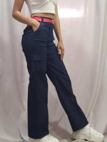 Pantalon Cargo - Azul Cadete - Ver 4