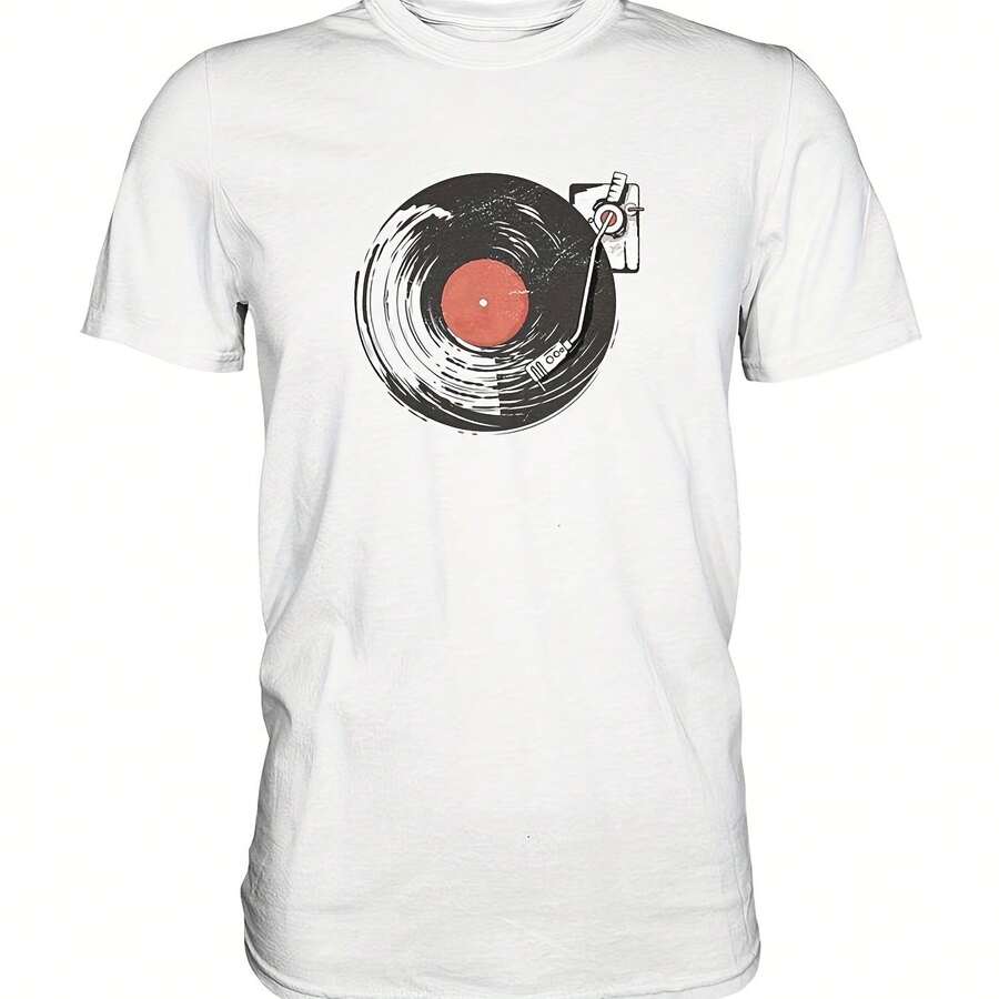 Camia De Vinilo Con Disco De Vinilo, Tocadiscos De Música, Camia Para Hombre Y Mujer220g Cotton Crew Neck Top With Gentle Be Yours Typography And Pastel Color Design,Subtle Y2K Meets Natural Style, I For Young Wo Seeking A Calm,Great Gift For A Gentle Soul,Casual Yet Elegant Daily Wear For Garden Walks, Coffee Dates, Art Museums, Or Reading Nooks - White - View 1