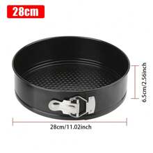 1 pezzo Stampo a cerniera in acciaio al carbonio antiaderente da 12/16/20/24/28 cm, stampo rotondo per torte con fondo removibile, per uso domestico, panificio e cucina