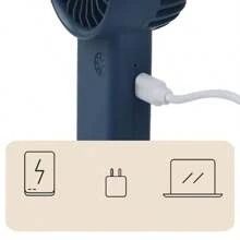1pc Handheld Clip-On Rechargeable Fan, Portable Mini Desk Fan With 3 Speed Settings, Strong Wind, Suitable For Women Men, Home Office Makeup Outdoor Travel, Back To School, Halloween Gift
