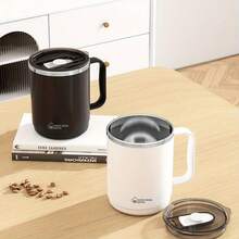 不锈钢咖啡杯（带吸管）、多用途保温水瓶、办公室和家用双层真空杯（带盖） - 彩色 - 查看 12