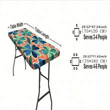 1pc Tablecloth Suitable For Indoor/Outdoor Use, Elastic Edge Design, Lightweight And Washable, New Arrival Fresh Green Plaid Clover Print Tablecloth Cover, Great For Family Gathering, Outdoor Decor, Holiday Party - Multicolor - View 8
