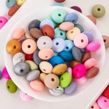 QYDCX Contas de lentilha de silicone faça você mesmo, 6/30/50/100/1800 peças, 12 mm, 30 cores, cordão faça você mesmo e contas acessórias