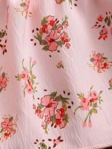 Sleeveless Ditsy Floral Ruffle Layered Sweet Cake Dress For Baby Girl - Multicolor - View 8
