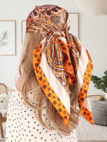 1pc Women Bandana Lightweight Paisley Pattern Square Scarf, Summer Beach Holiday Shawl, Gift For Her For Dress