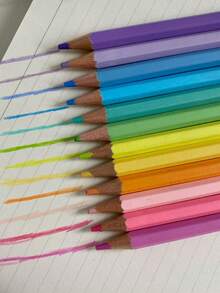 Juego de lápices de colores pastel personalizados, lápices con nombre personalizado para niños, multifuncional, ornamental, reutilizable, moderno, colorido, lindo, vintage, de dibujos animados, kawaii, personalizado, único, para trabajadores, clientes, estudiantes, para negocios/trabajo/oficina, regreso a la escuela, suministros de oficina y escuela, decoración navideña, bolígrafo de escritura suave, nuevo trabajo, suministros de oficina - 17,5 x 1 cm - Ver 3