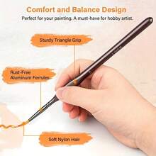 Detail Paint Brush Set, 15Pcs Miniature Painting Brushes Kit, Professional Mini Fine Paint Brushes Set With Carrying Case, Suitable For Acrylic, Oil, Watercolor, Face, Nail, Scale Model Painting,Back To School,School Supplies - Black - View 4