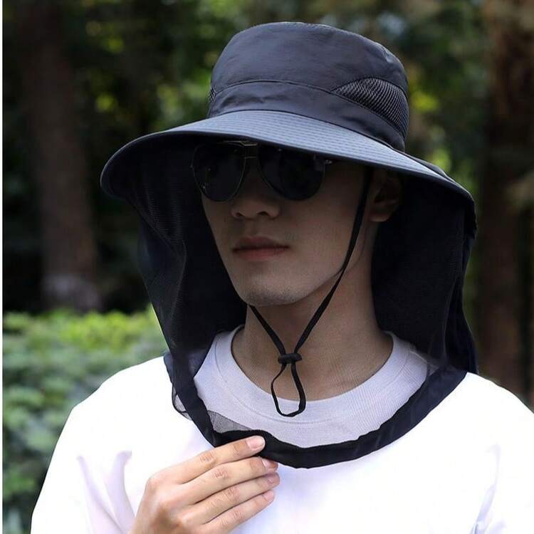 Outdoor Fishing Cap Anti Mosquito Insect Hat Fishing Hat Bug Mesh Head Net Face Protector Camping Hats Fishing Cap Anti Mosquito - Multicolor - View 6
