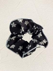1 pièce, Chouchou imprimé de style simple et haut de gamme pour chignons, corde à cheveux pour femmes, tenue de plage, accessoires fleur pour cheveux de plage, vacances à la plage