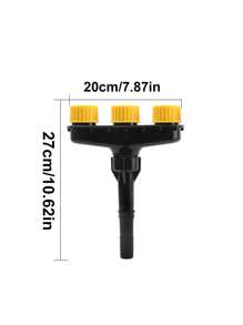 Multi-Nozzle Garden Hose Sprayer - Adjustable Spray Patterns For Lawn Care, Watering Vegetables & Flowers, Durable Plastic Design, Suitable For US Gardens, Stylish Black With Yellow Accents, High Efficiency Watering Tool