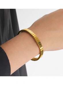 1 Stück Armband im minimalistischen Stil aus Edelstahl, dehnbar