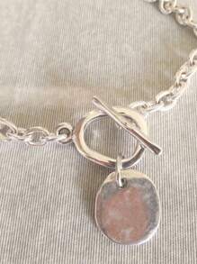 Chic Silvery Chain Necklace Chunky Necklace, Uno De 50 Style Necklace, Chunky Chain Choker, Boho Necklace Women Jewelry Gift