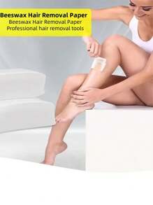 10/30/50/80/100Pcs Disposable Hair Removal Wax Paper Sets|Non-Woven & Amber Paper Wax Strips For Full Body & Face – Professional Salon, Painless & Gentle Hair Removal – White Wax Strips For Eyebrows, Legs, Bikini & Body Areas