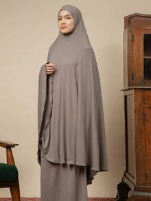 1PC Women Abaya Accessories Plain Soft Large Size Cover Chin Prayer Hijab, For Pilgrimage, Turban Headscarf (Excluding The Package) - Solid Color - View 7