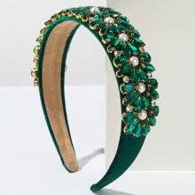 1 pièce Élégant Serre-tête rembourré en velours baroque coréen, Vintage diamant brillant décoré Serre-tête de haute qualité - Convient pour les dames et les filles pour assister à des soirées et des bals, Cadeau de haute qualité exquis pour les amis