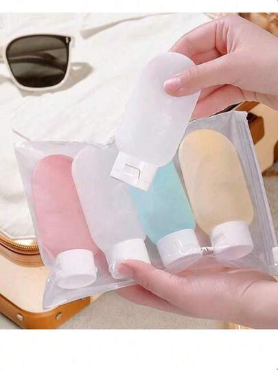 4个60毫升便携式防漏可重复灌装旅行瓶，适用于乳液和液体