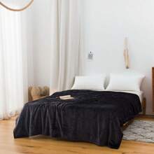 Plaid réversible en flanelle et polaire - 100% polyester tissé, couverture douce et moelleuse légère, pour toutes les saisons, pour canapé et lit, design contemporain unicolore sans impression, artisanat, 250-300 g/m²
