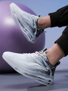 L.S.W.P 男女通用运动跑步鞋,休闲轻便透气防滑运动鞋,时尚厚底减震跑步鞋(尺码偏小,建议选购大一码) - 白黑 - 查看 11