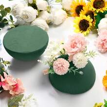 1/3/5pcs Semi-Sphere Floral Mud, Dried Flower Mud, Round Floral Mud Blocks, Green Floral Mud Balls, Artificial Flowers & Plants, DIY Floral Mud, Flower Arranging, Wedding Decor (9cm) - Green - View 1