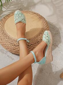 New Popular Outerwear Casual Beach Resort Style Comfortable & Fashionable Solid Color Women Wedge & Platform Slip-On Shoes