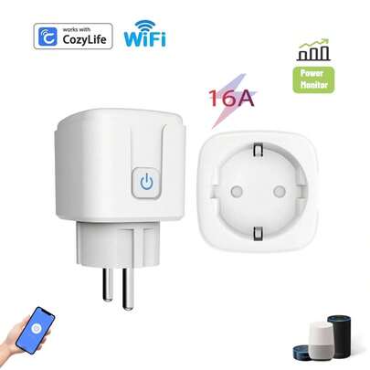 Prise intelligente Wifi 16A avec moniteur d'énergie, contrôle à distance sans fil par application, contrôle vocal avec Alexa et Assistant, mini prises domestiques intelligentes avec fonction de minuterie et contrôleur de groupe, sans hub requis, 2,4G Wifi uniquement