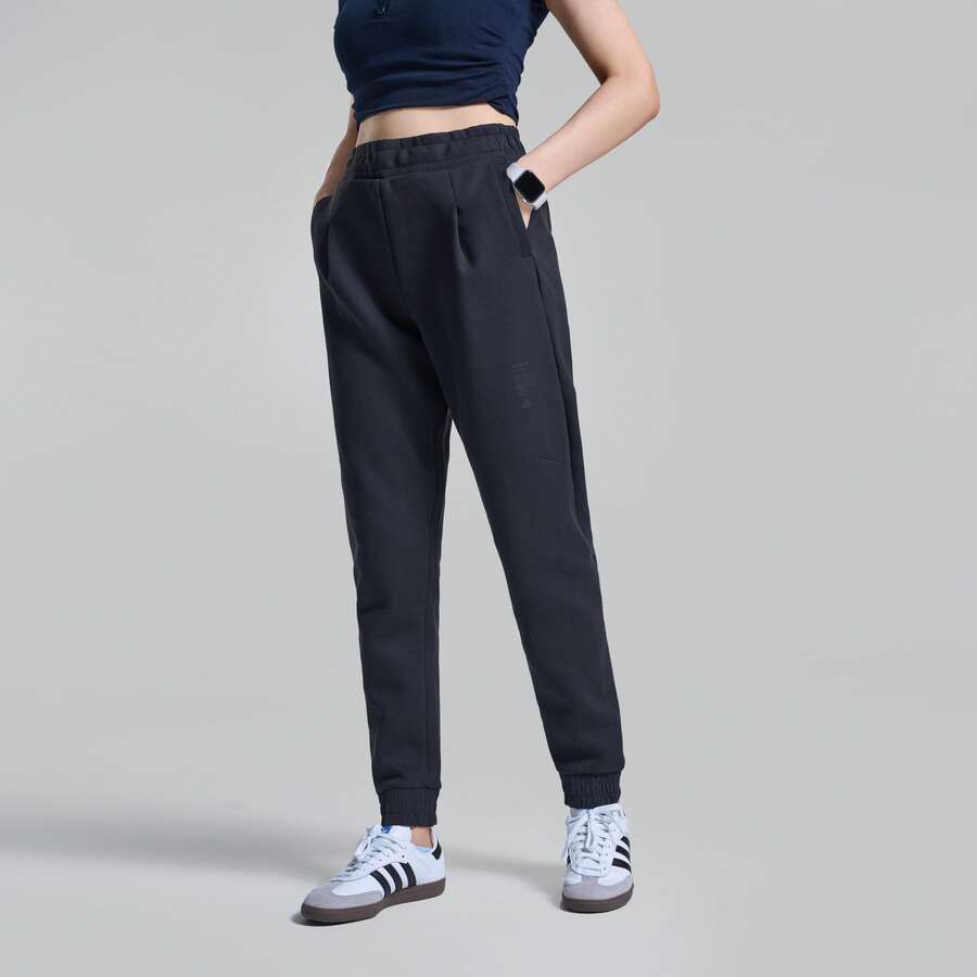 Adidas Women's Pants, Fashion Basic Minimalist Training Sports Fitness Casual Tapered Leg Sweatpants GR3744 - Black - View 1