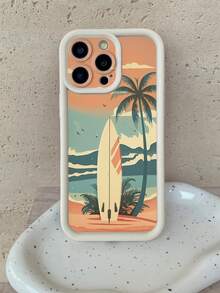 海滩 1 件椰子树图案加厚手机壳带通风孔，防摔，兼容 11 Pro Max/12 Pro Max/13 Pro Max/14 Pro Max/15 Pro Max/16 Plus/16 Pro Max、16E、Galaxy A55/A15/S24 Ultra、Redmi、OPPO/Realme、VIVO、Infinix、Honor、MOTO、One Plus - 白色 - 查看 6