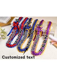 1pc Personalized Graduation Wreath, Personalized Text Grad Ribbon,Personalized Ribbon Wreath - Graduation Shawl And Logo,Handcrafted Satin Garland With Grad Cap, Customized Text Graduation Shoulder Strap, Customized Graduation Shawl Designed By You, Customized 2025 Grade Graduation Gift, Creative Graduation Gift,Grad Gifts - Latte Art - View 1