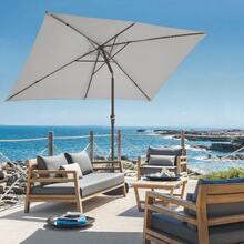 6.5x10 Ft Rectangular Patio Umbrellas Outdoor Market Umbrella With Push Button Tilt And Crank, Rectangle Table Umbrella 6 Sturdy Ribs UV Protection For Pool Garden Backyard Deck, Red - Light Gray - 查看 4
