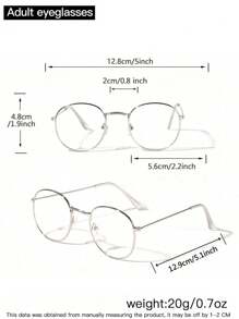 1pc Women's Light Round Full-Rim Flat Glasses In Bohemian Style, Stylish For Outfits, Suitable For Spring, Great Gift