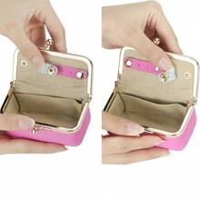 Royal Bagger Genuine Leather Jewelry Box, Mini Case For Rings, Necklaces & Earrings, Kiss Lock Coin Purse For Women - 深紫色 - 查看 5