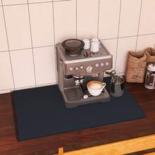 1 Tấm thảm lau bát đĩa màu trơn, Tấm thảm máy pha cà phê silicon thấm nước chống trượt, Tấm thoát nước, Tấm thảm cà phê, Tấm thảm nhà hàng quầy bar, Tấm thảm cho thú cưng, Tấm thảm đựng đồ ăn, Tấm thảm phòng tắm, Đồ trang trí mặt bàn, Đồ dùng nhà bếp - màu đen - Xem 10