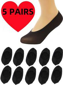 5pairs/10 Pairs/20 Pairs Of Women's Boat Socks, Women's Solid Color, Fashionable And Comfortable Invisible Socks, Silicone Anti Slip And Durable Boat Socks, Business And Leisure Vacation Black And White Short Tube Socks, Anti Odor And Sweat Absorbing Elastic Socks, Men's And Women's Short Tube Boat Socks, Invisible Socks, Moisture Wicking, Quick Drying, Fashionable, Casual, Comfortable, Breathable, Odor Proof Socks, Suitable For Men's And Women's Daily Wear, Summer Women's Silk Stockings, Neutral Invisible Socks - 彩色 - 查看 18