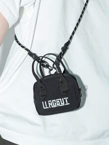 Mini Premium Keychain Earbud Pouch Stylish Lightweight Decorative Small Bag Charm - Black - View 2