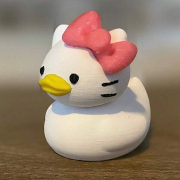 Sanrio 1 Pc Hello Kitty Duck With Pink Sparkle Bow Duck