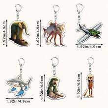 Tralalero Tralala Tung Tung Tung Sahur Brr Brr Patapim Meme Funny Italian Brain Rot Animals Acrylic Keychains Gift DIY Pendant Rizz Cat Meme Cartoon Cute Key Ring Funny Meme Bag Pendant Gift - Multicolor - View 9