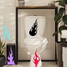 1 pièce Sticker mural décoratif de flamme colorée, en matériau PVC amovible et réutilisable, convient pour la voiture, le salon, la salle de bain et d'autres surfaces. Décoration murale, autocollants muraux personnalisés