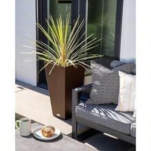 Maceta en forma de taper de interior/exterior Veradek V-Resin (26 pulgadas, Espresso) - Café integral - Ver 8