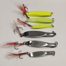 3 Stücke/Set 10g/20g/30g Metalllöffel Köder, drehende glänzende Klinge weicher Köder, schräg geschnittener leuchtender harter Köder für Weitwurfangeln vom Ufer aus