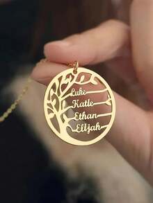 Naszyjnik z imieniem drzewa, który warto mieć, okrągły naszyjnik z wieloma imionami i imionami w kształcie drzewa życia, biżuteria z imionami członków rodziny, prezent dla mamy, babci i sióstr, wielofunkcyjny, ozdobny, z literą, stylowy, nowoczesny, kolorowy, uroczy, uroczy, codzienny, niestandardowy, spersonalizowany, wyjątkowy, spersonalizowany, idealny prezent dla niego, idealny prezent dla niej