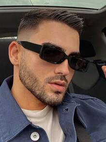 1 szt. Męskie okulary w stylu casual vintage w prostokątnej ramce, modne, odpowiednie do zajęć na świeżym powietrzu i do strojów na letnie wakacje na plaży, na zewnątrz, w podróży