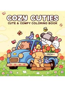 1pc Cozy Cuties : 52 Paga Coloring Book For Adults And Teens, Easy Colouring Book Super Cute Designs Of Cozy, Hygge Spaces For Relaxation (Cozy Spaces Coloring) .Back To School A Relaxing Gift For Friends, Couples, And Family 12 Color Marker Painting Kit (Default Without Pen) Set [Essential Hand Drawn] Suitable For Beginners, Sketching