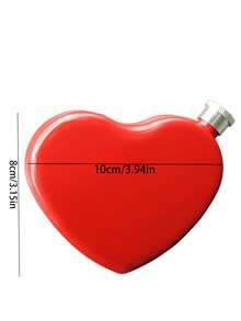 1pc Stainless Steel Heart-Shaped Hip Flask, Unique Gift Portable Outdoor Mini Liquor Bottle - Multicolor - View 9