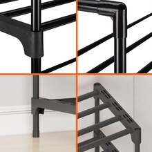 Organizador de Zapato, 4 Niveles Zapateros Organizador de Acero Inoxidable, Zapateros Almacenamiento de Zapatos para 12-16 Pares para Pasillo, Entrada - 1 - Ver 3