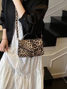 豹纹学生/校园/街头/休闲时尚手提包 - 卡其色 - 查看 5