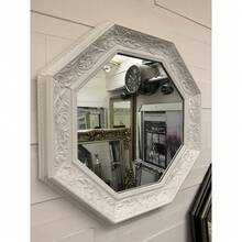 Striking Decorative Mirror: Octagonal Wall Mirror In A Rich Pewter Frame, Sized At 65 Cm X 65 Cm, Ideal For Transforming Any Wall Into A Work Of Art - Pewter - View 4