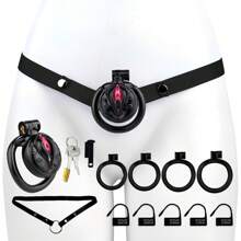1pc Resin Male Confinement Erotic Chastity Device, Lightweight Outing, Sm Alternative Bondage Simulation Female Vulva, Male Sexy Crossdressing, Penis Lock, Simulation Lips Male One-Piece Chastity Lock Desire Control Anti-Escape